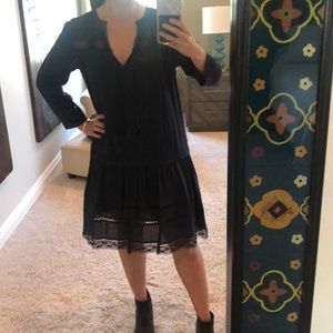 Rebecca Taylor navy cotton shift dress